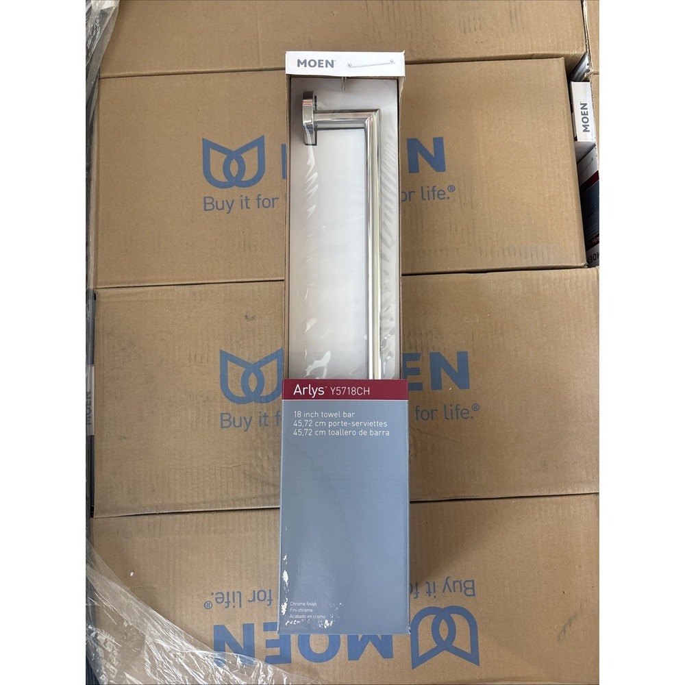 Moen Arlys Chrome Silver Towel Bar 18 in Zinc Y5718CH